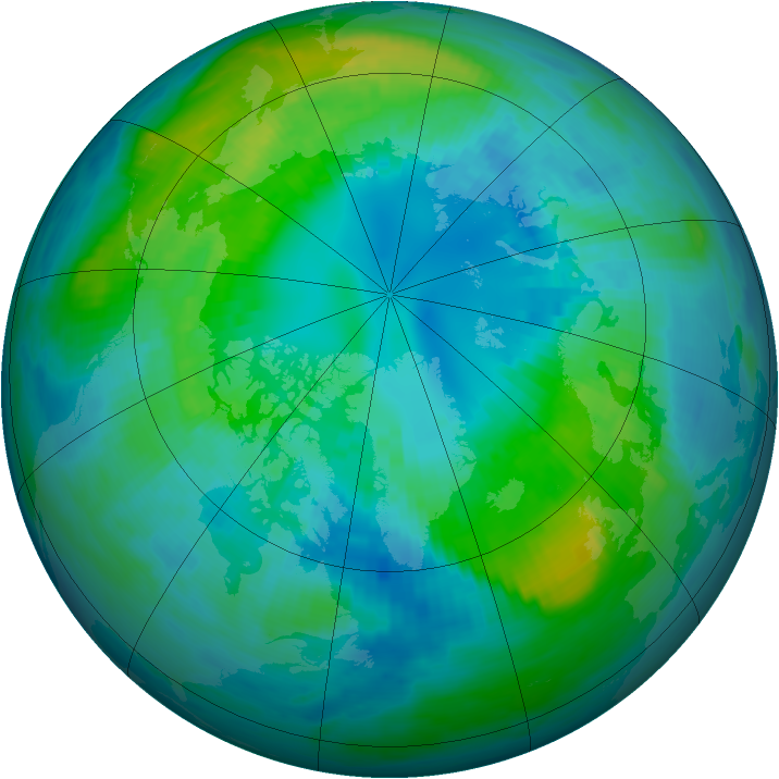 Arctic ozone map for 15 October 1983